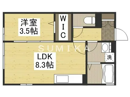 D-ROOMLUXURY1ST(1LDK/2階)の間取り写真
