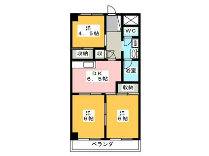 渋谷コート 3号館(2LDK/3階)の間取り写真