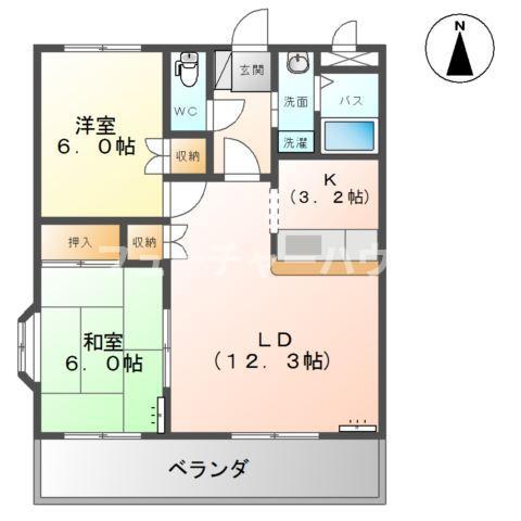 クリアジェイド(2LDK/2階)の間取り写真