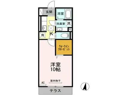 ネージュSIII(1K/1階)の間取り写真
