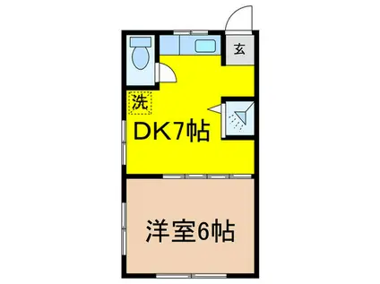 仁田荘(1DK/2階)の間取り写真