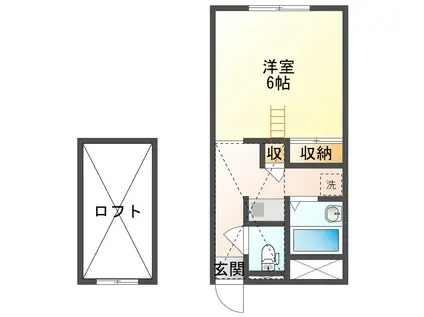 エクレール(1K/2階)の間取り写真