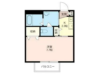 サガミエコー(1K/2階)の間取り写真