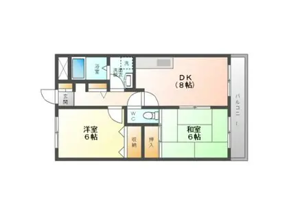 富士藤田マンション(2DK/2階)の間取り写真