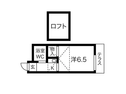 アルファーハウスリベラ(1K/1階)の間取り写真