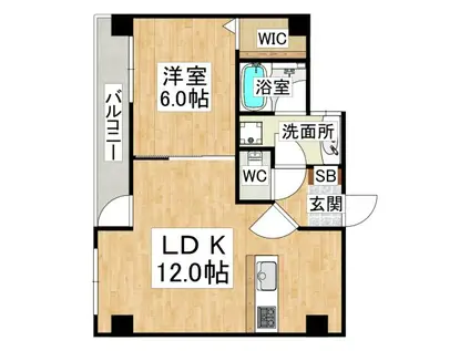 パインヒル向陽(1LDK/3階)の間取り写真