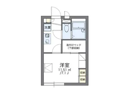 レオパレスフィオローナ(1K/1階)の間取り写真