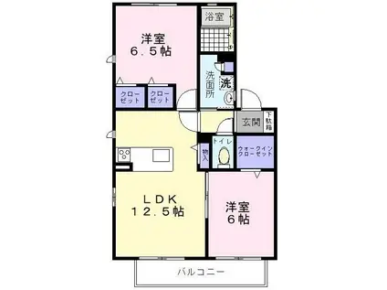 アークグレイス(2LDK/1階)の間取り写真