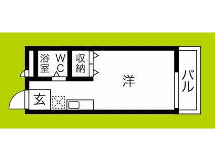 グリシーヌ壱番館(ワンルーム/1階)の間取り写真