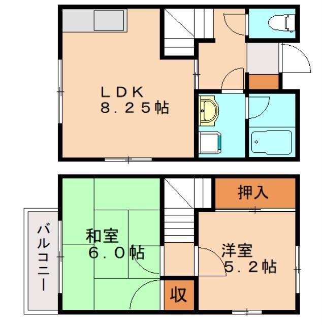 サニーコート天神(2LDK/1階)の間取り写真