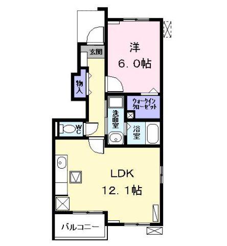 サンリット III(1LDK/1階)の間取り写真