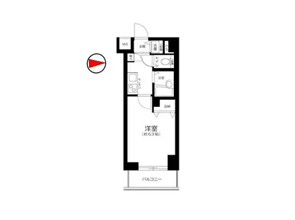 ラ・ピアッツァ麻布十番(1K/7階)の間取り写真