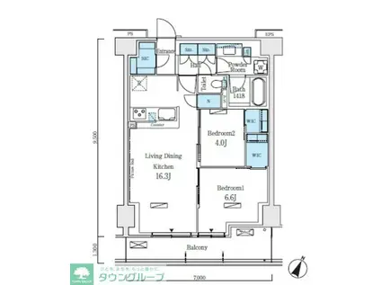 ロイヤルパークス赤羽ノース(2LDK/1階)の間取り写真