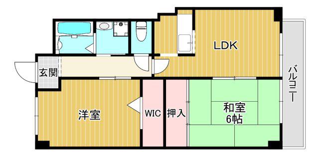 ライフ野江(2LDK/5階)の間取り写真