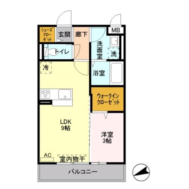 グランアモーレ(1LDK/3階)の間取り写真