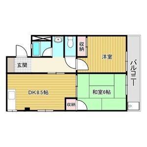 ハイツむすぶ(2DK/1階)の間取り写真
