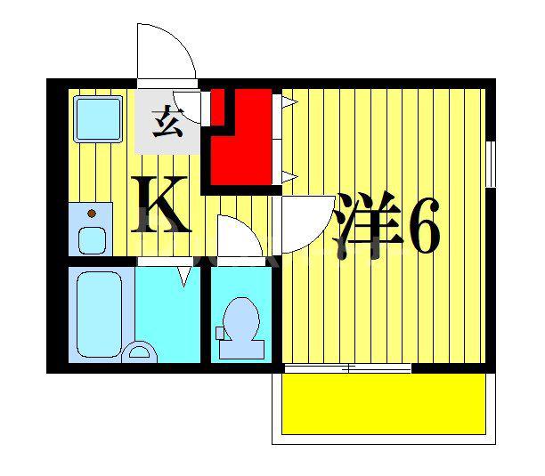 メゾンA(1K/1階)の間取り写真