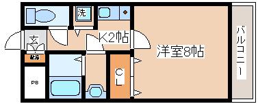 ドール魚崎(1K/3階)の間取り写真