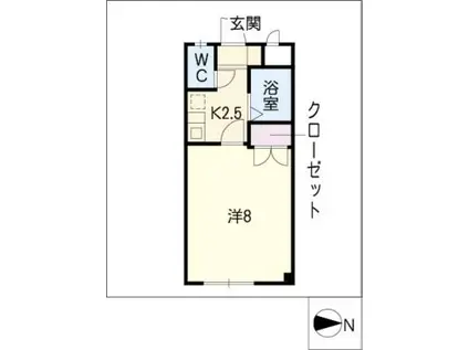 KS FLATS(1K/3階)の間取り写真