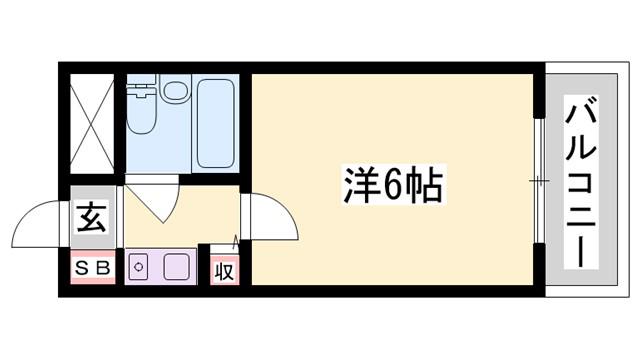 メトレス野里(ワンルーム/3階)の間取り写真