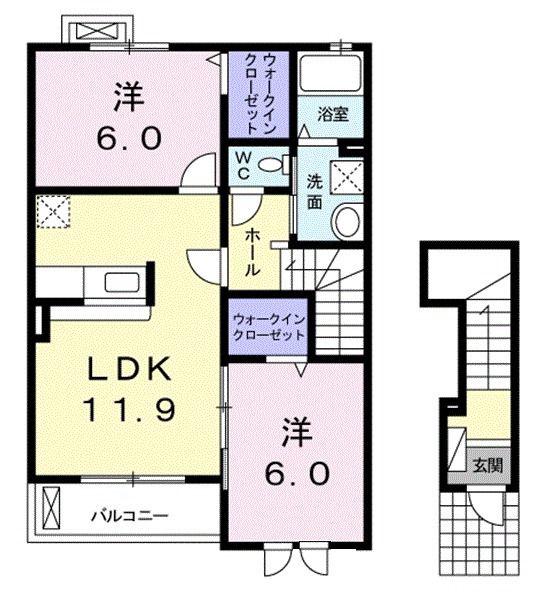 セウ アジュール(2LDK/2階)の間取り写真