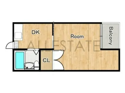 エスポワール城東(1DK/4階)の間取り写真