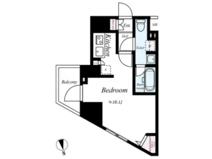 アクサス桜上水アジールコート(ワンルーム/6階)の間取り写真