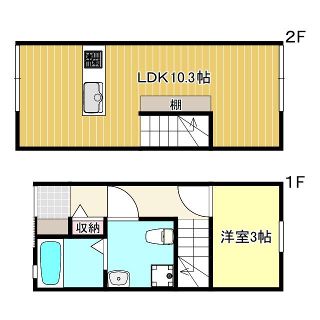 CONTRO B(1LDK/1階)の間取り写真