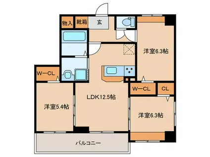 F・STAGE折尾(3LDK/4階)の間取り写真