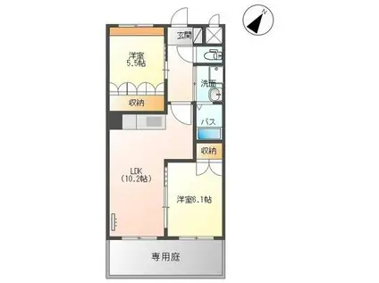 コンフォース・イイヅカ(2LDK/1階)の間取り写真