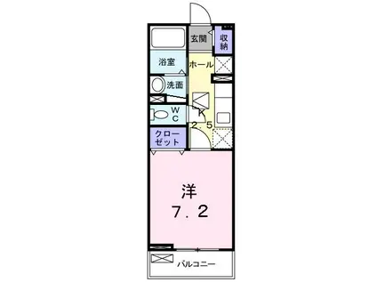 クレイドル・K(1K/1階)の間取り写真