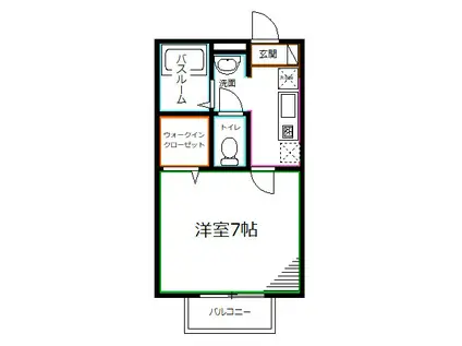 グランシャリオIII(1K/1階)の間取り写真