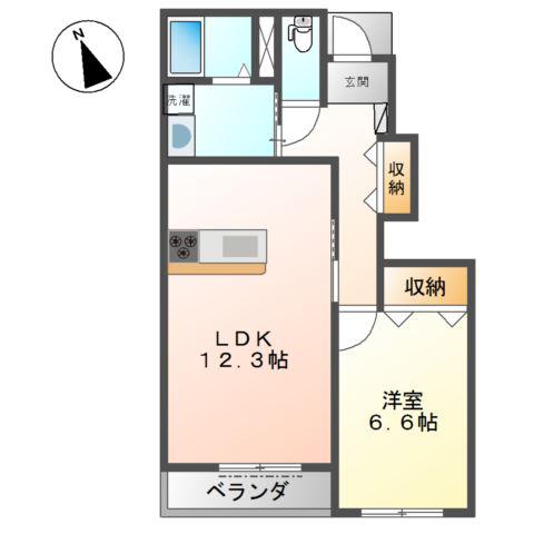 グリーンヴィレッジ(1LDK/1階)の間取り写真
