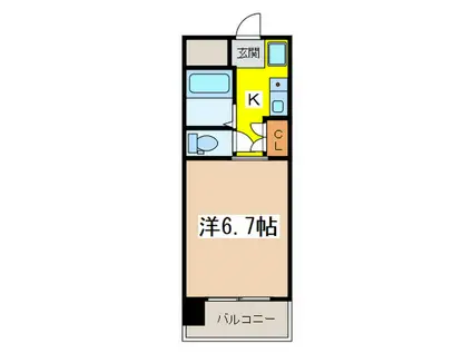 エステージ西調布 A(1K/2階)の間取り写真