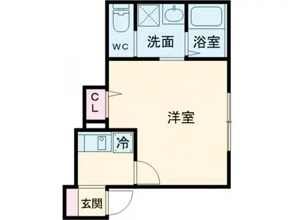 エラン海老名(1K/2階)の間取り写真