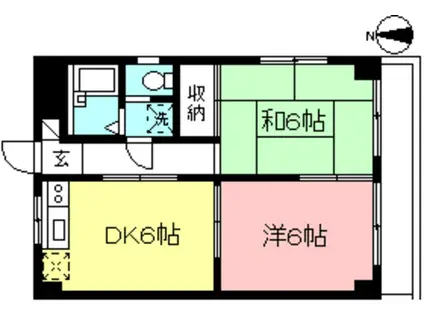 GREEN PIER KOMAE(2DK/3階)の間取り写真