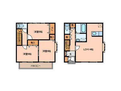 フロレスタ・弐番館(3LDK/2階)の間取り写真