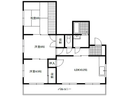 コーポヤマフジ(3LDK/2階)の間取り写真