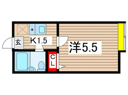 アネックスIIIA(1K/2階)の間取り写真
