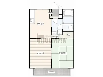 グリーンハウス市川(2DK/1階)の間取り写真