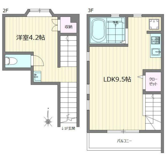 テラフォート初台(1LDK/2階)の間取り写真