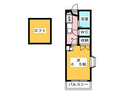 ビバリーハウス萩丘B(1K/1階)の間取り写真