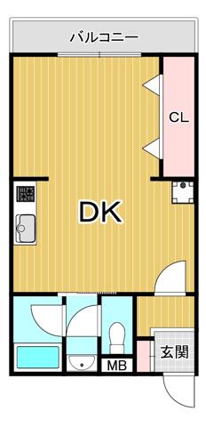 ドムール甲子園(1DK/3階)の間取り写真