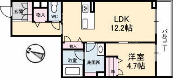 ピアヌーラ東雲(1LDK/2階)の間取り写真