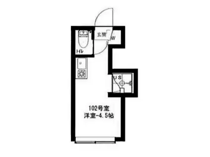 アーバンプレイス東中野II(ワンルーム/1階)の間取り写真