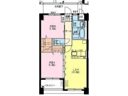 ヴェルディ(2LDK/3階)の間取り写真