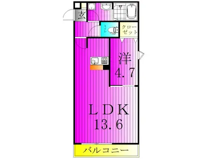 シエーナ北小金II(1LDK/1階)の間取り写真