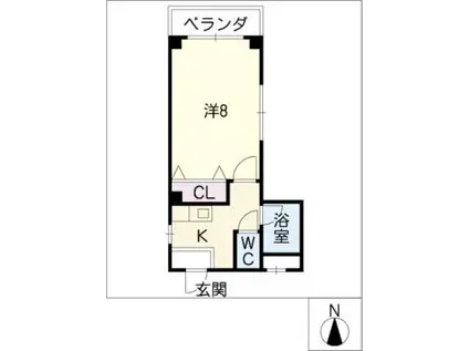 トヨミコーポ(1K/4階)の間取り写真