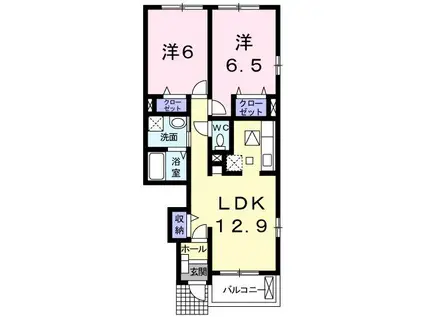 フォーロ・デル・コートIIB(2LDK/1階)の間取り写真