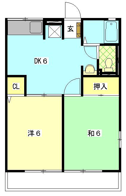 COZY弥生(2DK/2階)の間取り写真